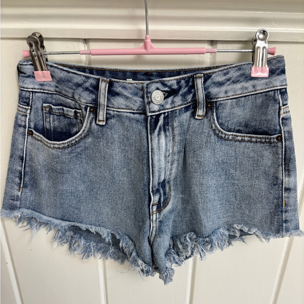 PacSun High Waisted Denim Festival Women's medium indigo Denim Shorts size 25